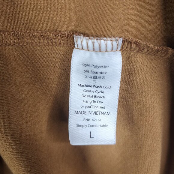 Womens Brown LuLaRoe High-Low Hem Shirt Dress Short Sleeve Crew Neck Size L - Picture 7 of 11